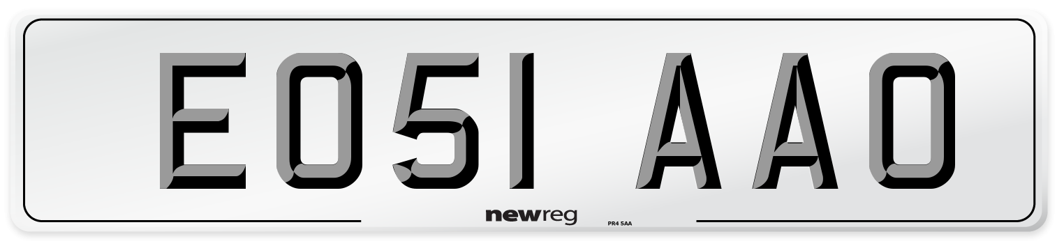 EO51 AAO Number Plate from New Reg
